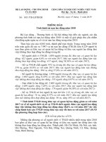 Thông báo tình hình tai nạn lao động năm 2018