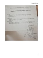 Đề thi cuối học kỳ môn Nhập môn cơ điện tử (Đề số 1) - ĐH Công nghệ