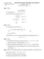 Đề kiểm tra học kì 2 môn toán lớp 11 năm 2016 trường thpt tam phú | Toán học, Lớp 11 - Ôn Luyện