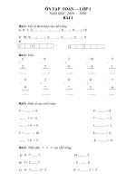 NỘI DUNG ÔN TẬP CHO HỌC SINH LỚP 1 LẦN 2