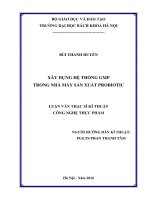 Xây dựng hệ thống gmp trong nhà máy sản xuất proiotic 