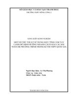 Sáng kiến kinh nghiệm, SKKN - Một số thủ thuật sử dụng máy tính cầm tay Casio để định hướng nhanh cách giải các bài toán hệ phương trình trong kì thi THPT Quốc Gia