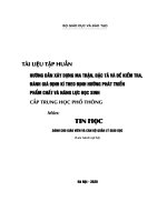 Môn: TIN HỌC - TÀI LIỆU TẬP HUẤN HƯỚNG DẪN XÂY DỰNG MA TRẬN, ĐẶC TẢ VÀ ĐỀ KIỂM TRA, ĐÁNH GIÁ ĐỊNH KÌ THEO ĐỊNH HƯỚNG PHÁT TRIỂN PHẨM CHẤT VÀ NĂNG LỰC HỌC SINH CẤP TRUNG HỌC PHỔ THÔNG