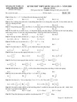 đề thi thử thpt quốc gia môn toán liên trường Thpt Nghệ An Lần 1