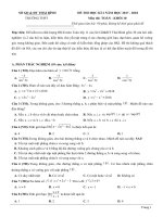 Đề thi học kì 2 môn toán lớp 10 năm 2017 sở GDĐT thái bình | Toán học, Lớp 11 - Ôn Luyện
