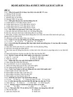 Đề kiểm tra 45 phút môn lịch sử lớp 10 | Lớp 10, Lịch sử - Ôn Luyện