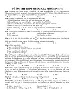 Đề thi thử THPT quốc gia môn sinh mã 46 | Đề thi đại học, Sinh học - Ôn Luyện