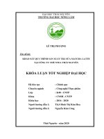 (Khóa luận tốt nghiệp) Khảo sát quy trình sản xuất trà sữa tại Công ty Cổ phần Ntea Thái Nguyên