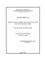 Nghiên cứu lập phác đồ điều trị sử dụng kỹ thuật điều biến cường độ chùm tia imrt 
