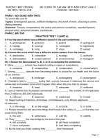 Đề cương ôn tập học kì 2 Tiếng Anh lớp 12 THPT Yên Hòa - Đề cương số 1 | Tiếng Anh, Lớp 12 - Ôn Luyện