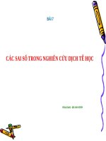 Các SAI số TRONG NGHIÊN cứu DỊCH tễ học pptx _ NCKH (slide nhìn biến dạng, tải về đẹp lung linh)
