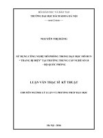 Sử dụng công nghệ mô phỏng trong dạy học mô đun trang bị điện tại trường trung cấp nghề số 18   bộ quốc phòng 