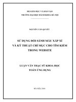 Sử dụng đối sánh mẫu xấp xỉ và kỹ thuật chỉ mục cho tìm kiếm trong website 