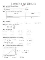 Đề ôn tập cuối kì 1 lớp2