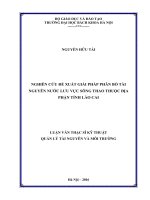 Nghiên cứu đề xuất giải pháp phân bổ tài nguyên nước lưu vực sông thao thuộc địa phận tỉnh lào cai  c nguyễn hữu tài; người hướng dẫn khoa học văn diệu anh 
