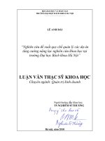 Nghiên cứu đề xuất quy chế quản lý các dự án tăng cường năng lực nghiên cứu khoa học tại trường đại học bách khoa hà nội 