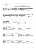Đề Thi Thử THPT quốc gia Môn Anh 2019 có lời giải chi tiết mã 15 | Đề thi đại học, Tiếng Anh - Ôn Luyện