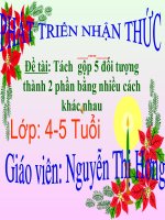 slide bài giảng tách  gộp 5 đối tượng thành 2 phần bằng nhiều cách khác nhau 