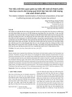 Tìm hiểu mối liên quan giữa sự biến đổi một số thành phần hóa học của lá chè trong quá trình làm héo tới chất lượng chè xanh thành phẩm