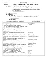 ENGLISH 7  UNIT ONE-Lesson 7 - LOOKING BACK + PROJECT