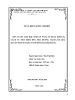 Sáng kiến kinh nghiệm, SKKN - Rèn luyện cho học sinh kỹ năng sử dụng khoảng cách từ 1 điểm đến 1 đường thẳng để giải quyết một số dạng toán hình tọa độ phẳng