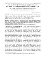 BẢN CHẤT VÀ NỘI DUNG CỦA GIÁO DỤC NHÂN VĂN ĐỐI VỚI SỰ PHÁT TRIỂN CON NGƯỜI VIỆT NAM HIỆN NAY