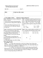 Đề KT 15 phút HKI môn vật lý 8 năm học 2016-2017