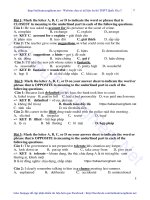 Bài tập từ đồng nghĩa, trái nghĩa tiếng Anh cô Mai Phương