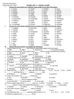 Đề cương thi chung giữa kỳ 2 Tiếng Anh 10 sách mới