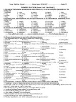 đề cương môn tiếng anh học kì 1  thpt trung giã