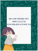 Bộ 12 đề thi học kì 1 môn Vật lí 10 năm 2020-2021 (Có đáp án)