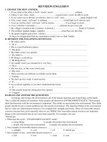 Nội dung ôn tập môn Anh văn 9 đại trà