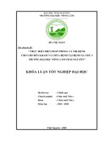 Thực hiện biện pháp phòng và trị bệnh cho chó đến khám và chữa bệnh tại bệnh xá thú y, trường đại học nông lâm thái nguyên 