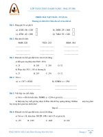 TOÁN 4: BÀI TẬP TUẦN 16