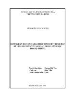 Sáng kiến kinh nghiệm, SKKN - Hướng dẫn học sinh khai thác tính chất hình học để giải bài toán về tam giác trong hình học tọa độ phẳng