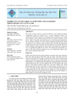 NGHIÊN CỨU TUYỂN CHỌN VÀ NUÔI TÔM CÀNG XANH ĐỰC  TRONG RUỘNG LÚA LUÂN CANH