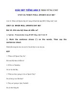 Tải Giải SBT tiếng Anh lớp 5 Unit 10: When will Sports Day be? - Tiếng Anh 5 Unit 10 When will Sports Day be?| Giải sách bài tập Tiếng Anh 5 mới Unit 10