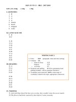 ĐỀ VÀ ĐÁP ÁN KIỂM TRA HỌC KỲ I TIẾNG ANH 11 (NĂM 2017-2018) | Trường THPT Đoàn Thượng