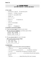 NỘI DUNG GHI BÀI MÔN ANH 9 - TUẦN 23