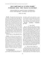 PHÁT TRIỂN HỢP TÁC XÃ NÔNG NGHIỆP Ở TỈNH BẮC NINH – THỰC TRẠNG VÀ GIẢI PHÁP