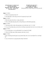 Đề thi học kì 1 môn Sinh học 11 năm 2020-2021 có đáp án - Trường THPT Linh Trung