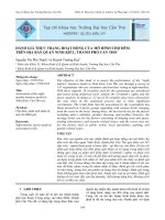 ĐÁNH GIÁ THỰC TRẠNG HOẠT ĐỘNG CỦA MÔ HÌNH CHỢ ĐÊM  TRÊN ĐỊA BÀN QUẬN NINH KIỀU, THÀNH PHỐ CẦN THƠ