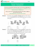 TOÁN TIẾNG ANH LỚP 3 Bài tập Tuần 17 – CƠ BẢN – ĐỀ 1