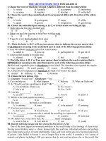 Tải Đề thi học kỳ 2 môn Tiếng Anh lớp 11 có đáp án - Đề thi tiếng Anh lớp 11 học kì 2 có đáp án