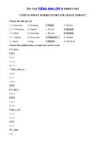 Tải Ôn tập tiếng Anh lớp 4 Unit 8 What subjects do you have today? - Bài tập tiếng Anh 4 theo từng Unit có đáp án