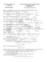 Đề tuyển sinh vào lớp 10 -Môn toán - Nam Định (2016-2017) - ÔN THI TOÁN
