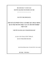 Một số giải pháp nâng cao hiệu quả hoạt động quản trị thương hiệu tại các doanh nghiệp việt nam 