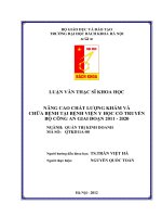 Nâng cao chất lượng khám và chữa bệnh tại bệnh viện y học cổ truyền bộ công an giai đoạn 2011 2020 