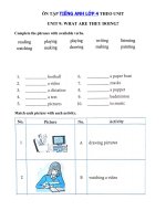 Tải Bài tập từ vựng tiếng Anh lớp 4 Unit 9 What are they doing? - Ôn tập tiếng Anh 4 theo từng Unit có đáp án