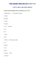 Tải Trắc nghiệm tiếng Anh lớp 4 Unit 9 What are they doing? - Bài tập tiếng Anh 4 theo từng Unit có đáp án